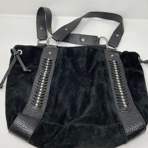 Very Cool Black Suede and Leather Tote